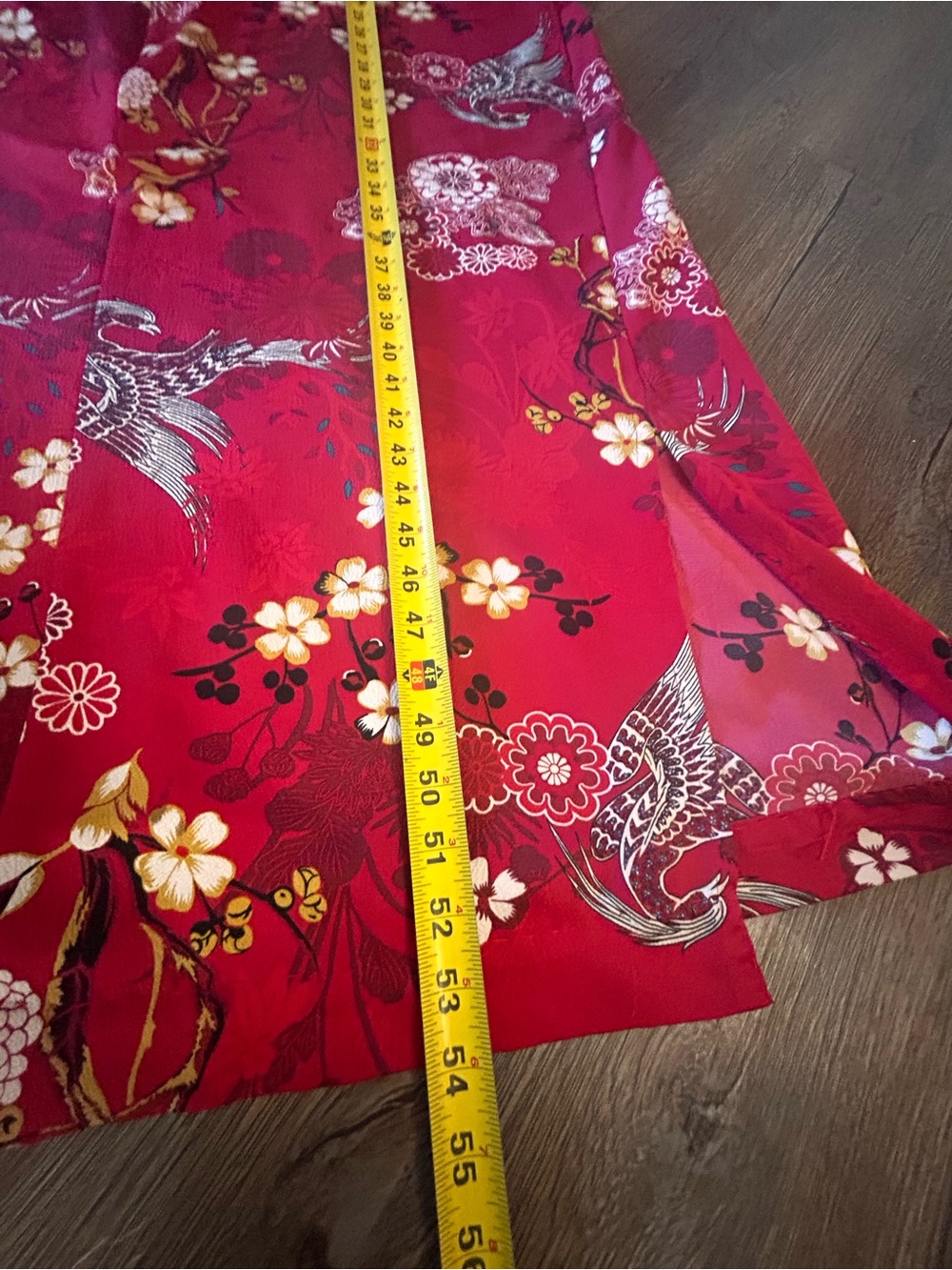 Natori Floral Half Zip Caftan Red 2X - Picture 13 of 15